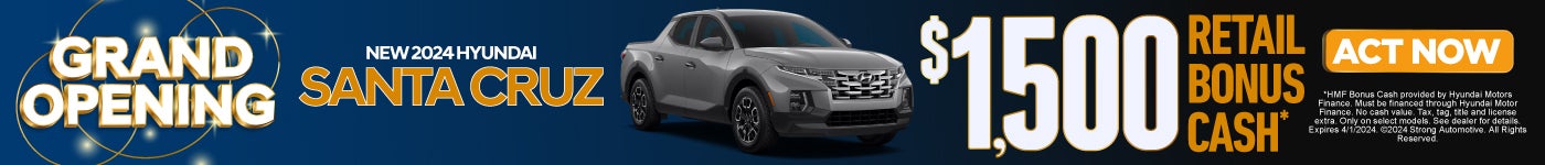 New 2024 Hyundai Santa Cruz | $1,500 retail bonus cash*