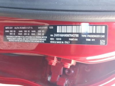 2021 Alfa Romeo Giulia 4DR SDN RWD