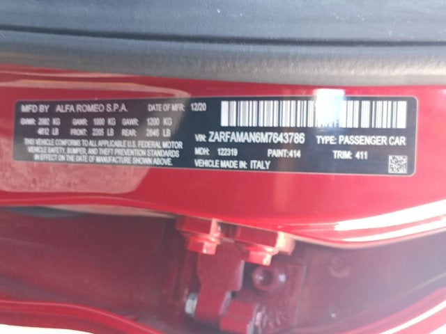 2021 Alfa Romeo Giulia 4DR SDN RWD