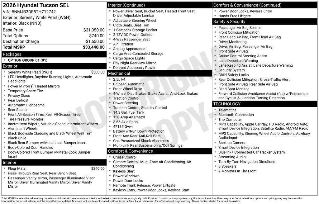 2026 Hyundai TUCSON SEL