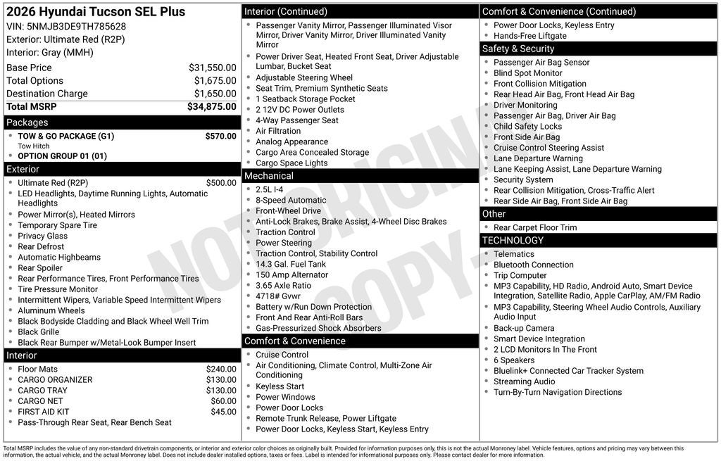 2026 Hyundai TUCSON SEL Plus