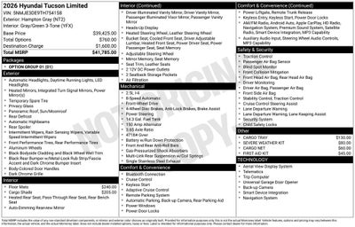 2026 Hyundai TUCSON Limited