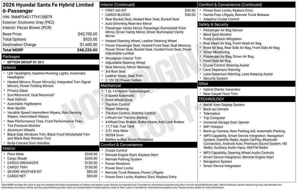 2026 Hyundai SANTA FE HYBRID Limited