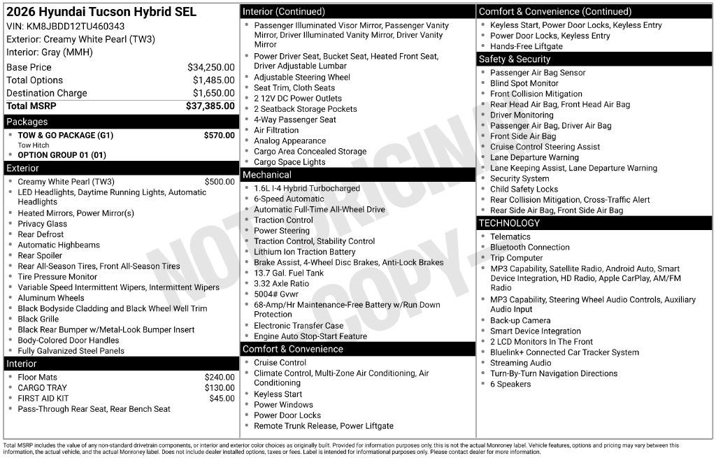 2026 Hyundai TUCSON HYBRID SEL