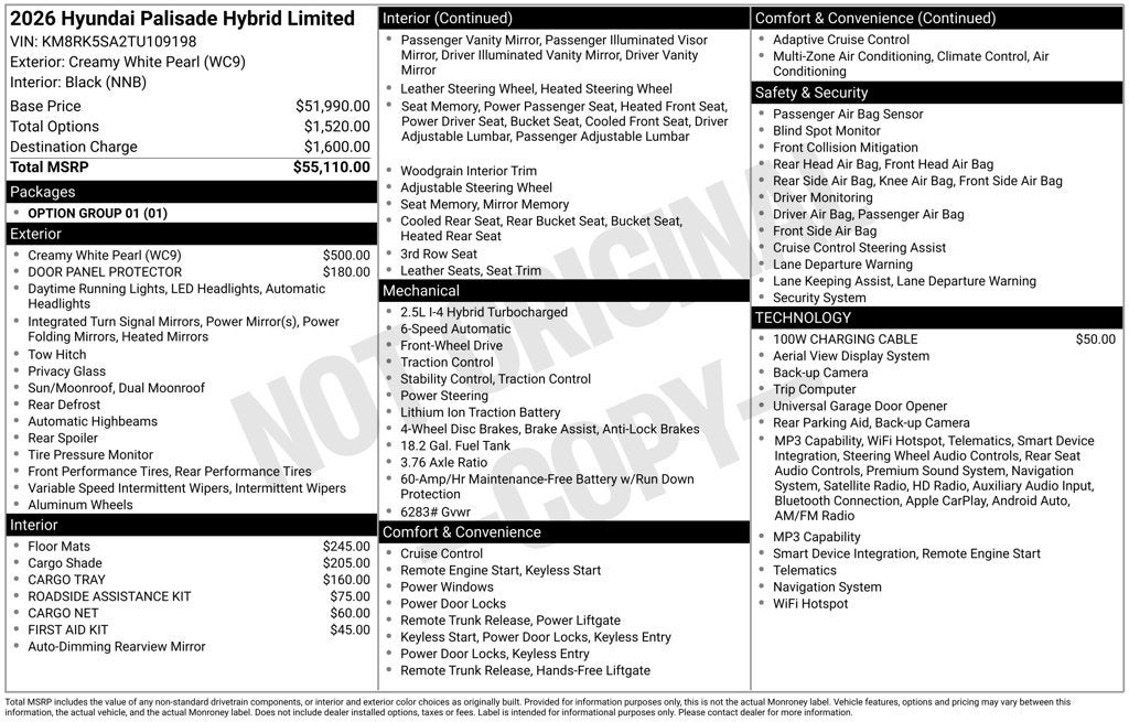 2026 Hyundai PALISADE HYBRID Limited