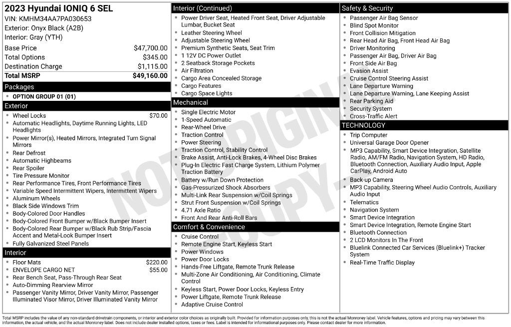 2023 Hyundai IONIQ 6 SEL
