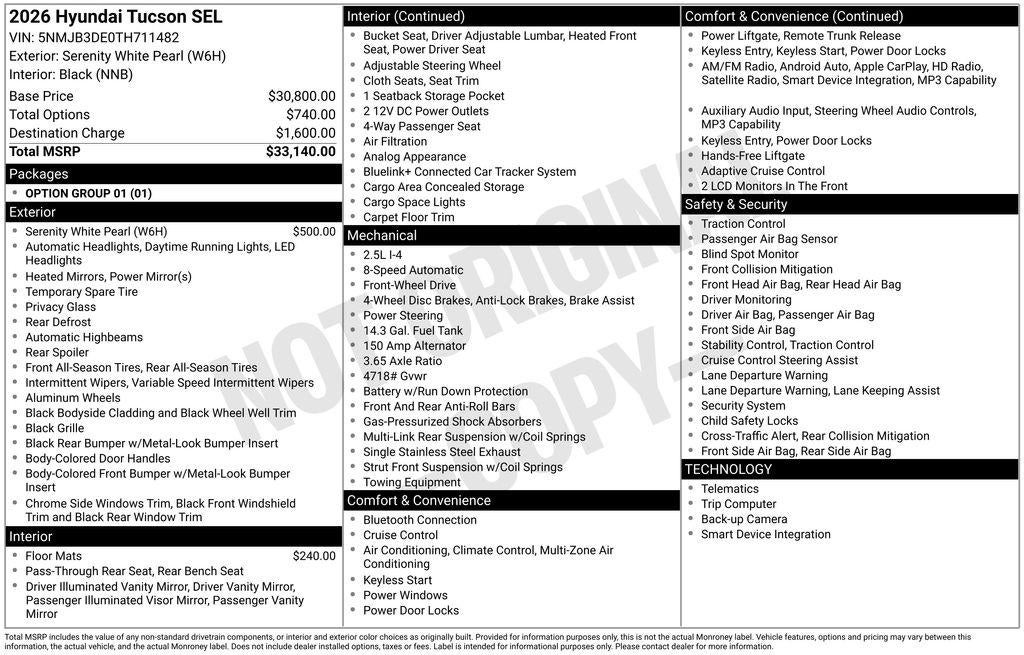 2026 Hyundai TUCSON SEL