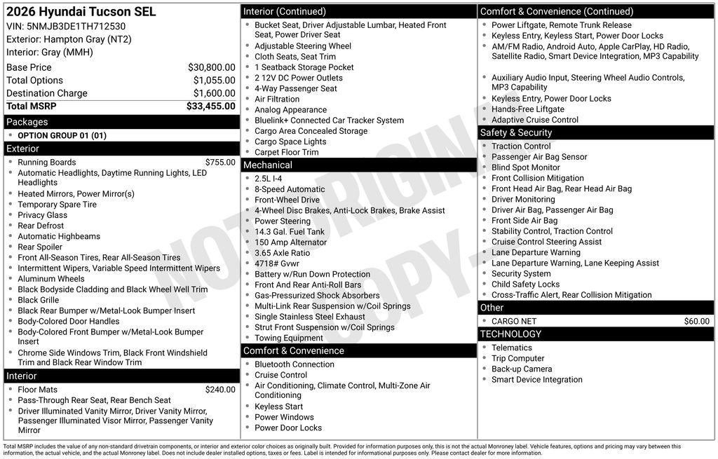 2026 Hyundai TUCSON SEL
