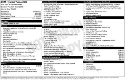 2026 Hyundai TUCSON SEL
