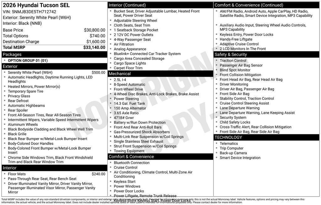 2026 Hyundai TUCSON SEL