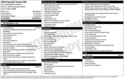 2026 Hyundai TUCSON SEL