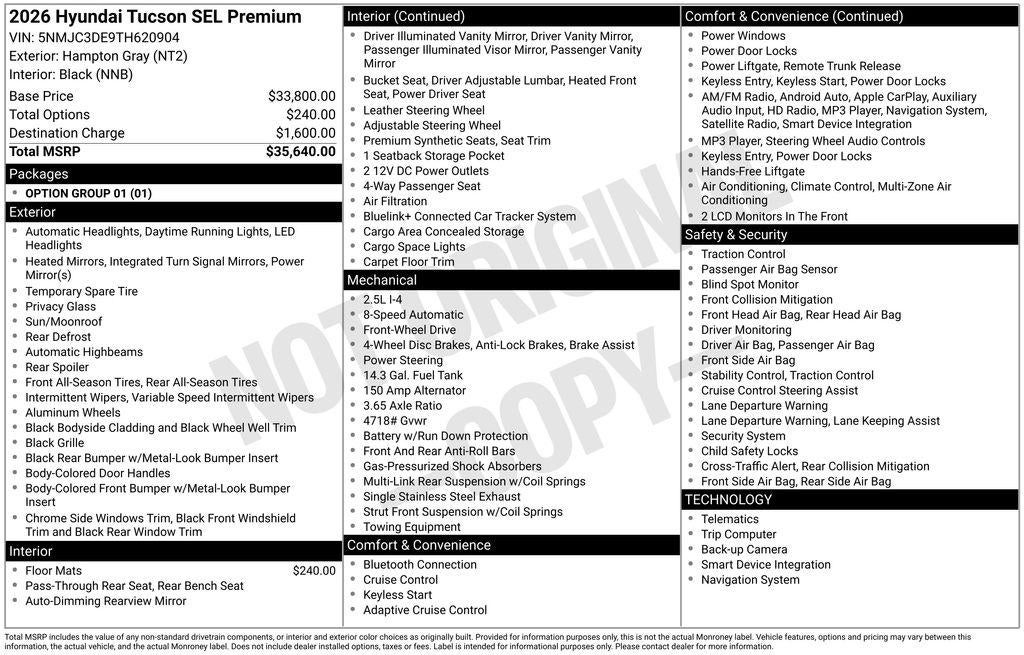 2026 Hyundai TUCSON SEL Premium