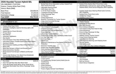2026 Hyundai TUCSON HYBRID SEL