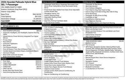 2026 Hyundai PALISADE HYBRID Blue SEL