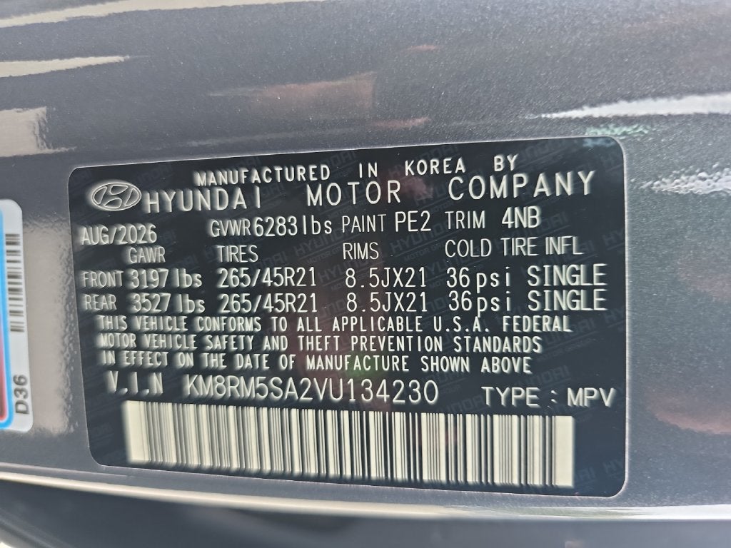 2027 Hyundai PALISADE HYBRID Calligraphy Black Ink