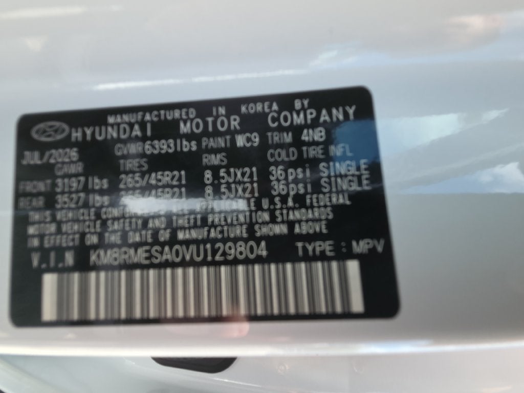 2027 Hyundai PALISADE HYBRID Calligraphy Black Ink