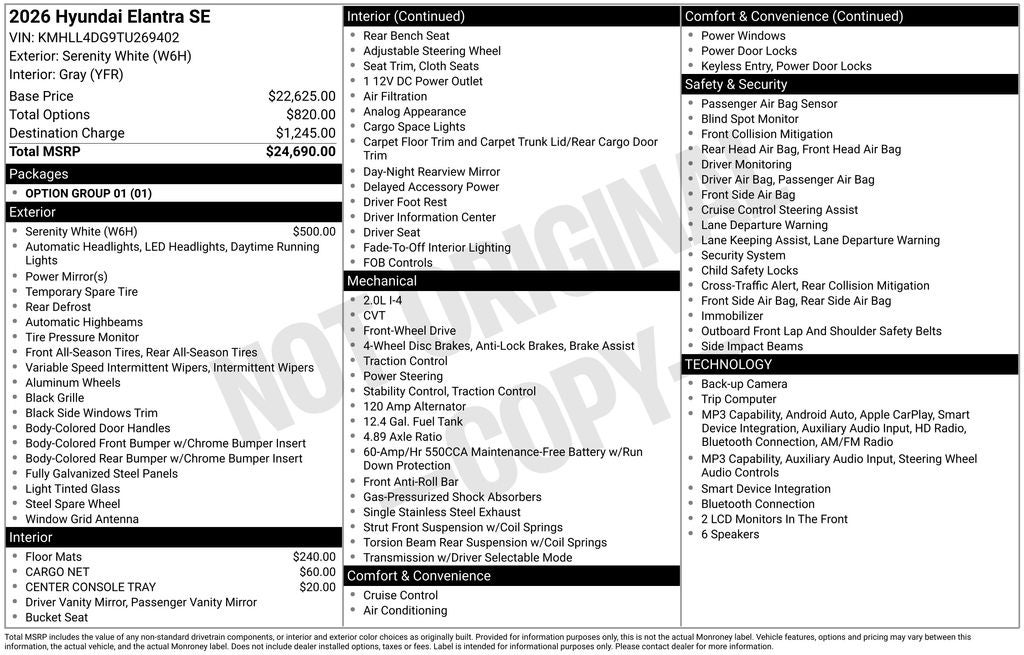2026 Hyundai ELANTRA SE