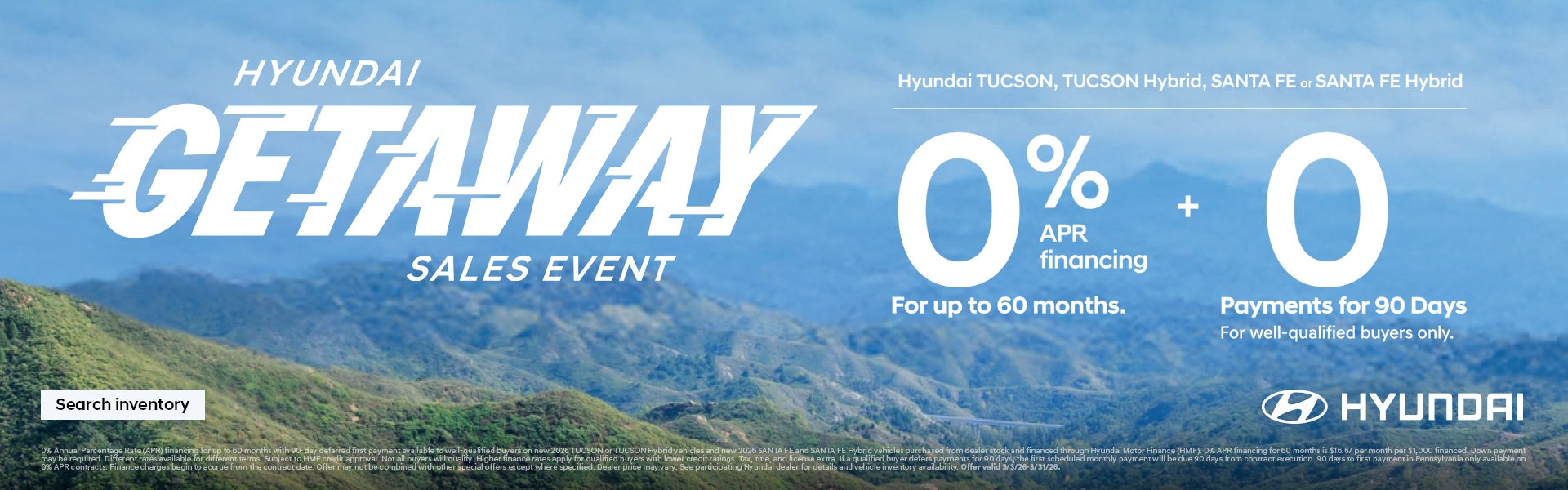 South-Central Hyundai 2026 Getaway Sales Event Offer