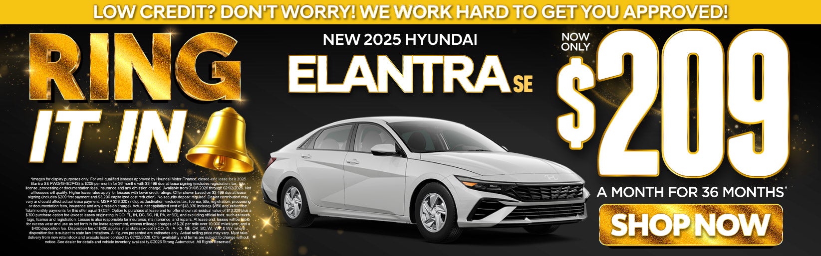 New 2025 Hyundai Elantra SE 	"LOW CREDIT? DON'T WORRY! WE WO