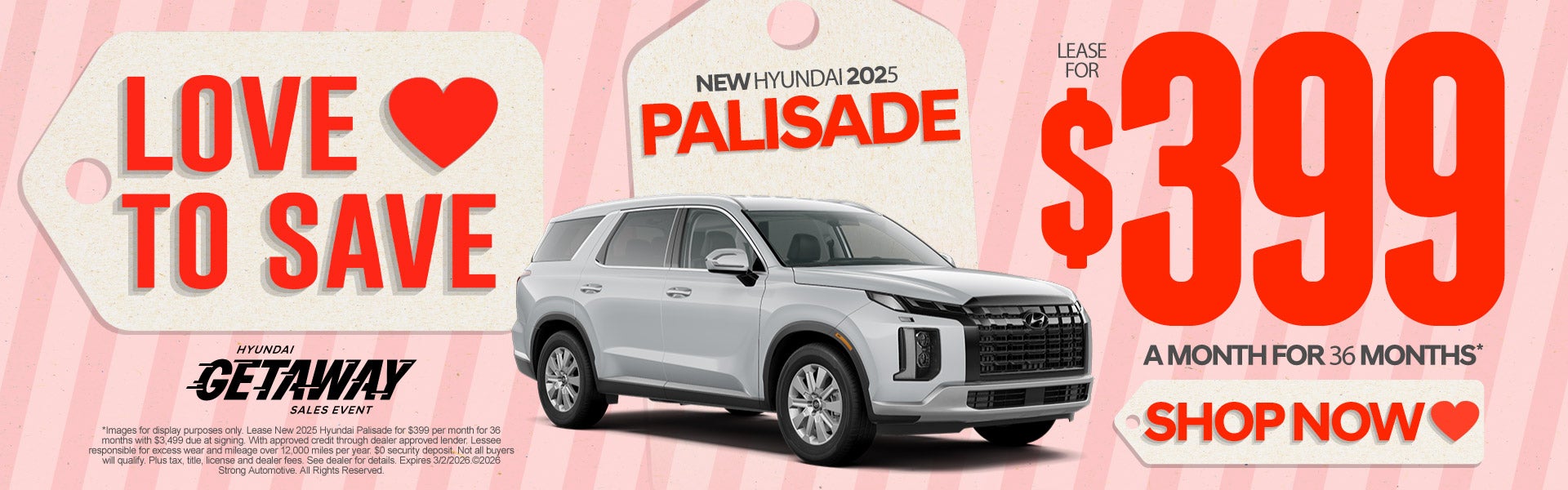 "NEW 2025 HYUNDAI PALISADE "	LEASE $399 A MO/ 36 MO*