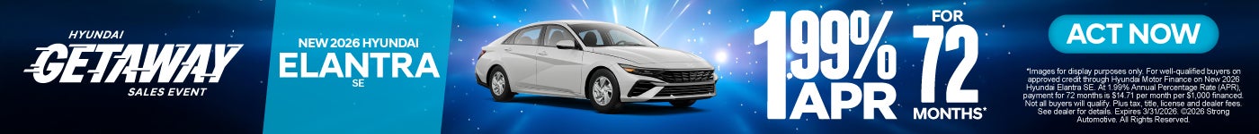 New 2026 Hyundai Elantra SE 1.99% apr/ 72 mo*