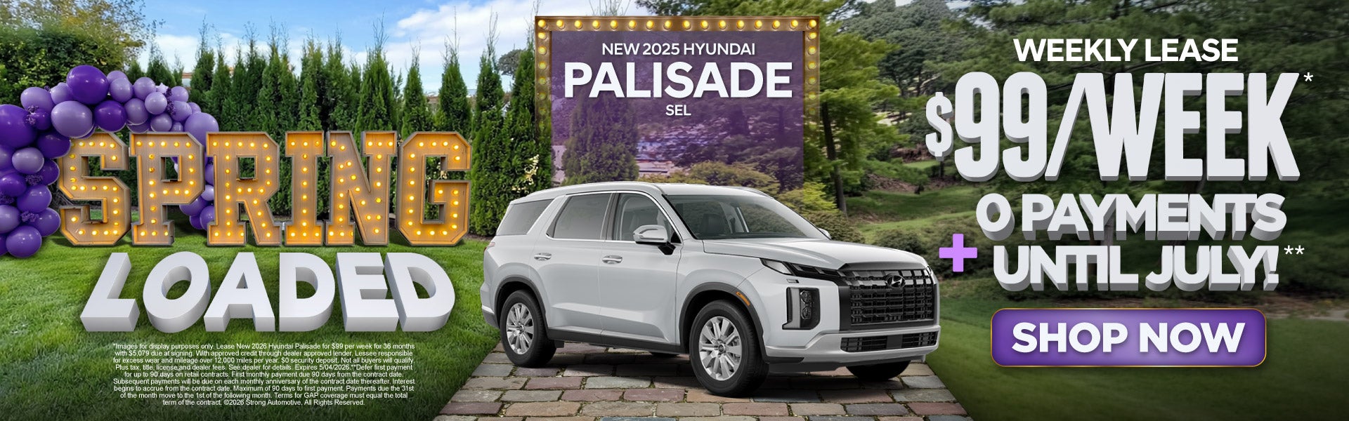 "NEW 2025 HYUNDAI PALISADE SEL "	"WEEKLY LEASE $99 A WEEK!*